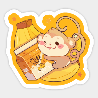 Milk Monkey Banana Sticker